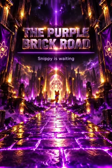 Title card: The Purple Brick Road. Snippy is waiting